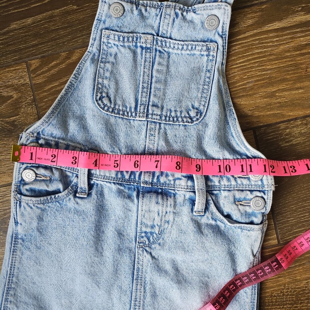 Kids Old Navy Light Wash Denim Overall Dress | Size US XS (5) - Picture 16 of 16